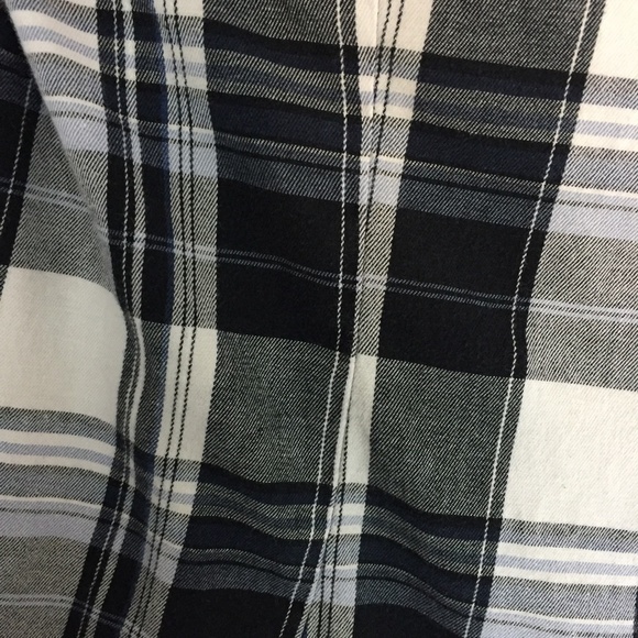 Reitmans Pearl Snap Shirt Womens Med Black Plaid Fitted Western Roll Tab Sleeves - Picture 8 of 14